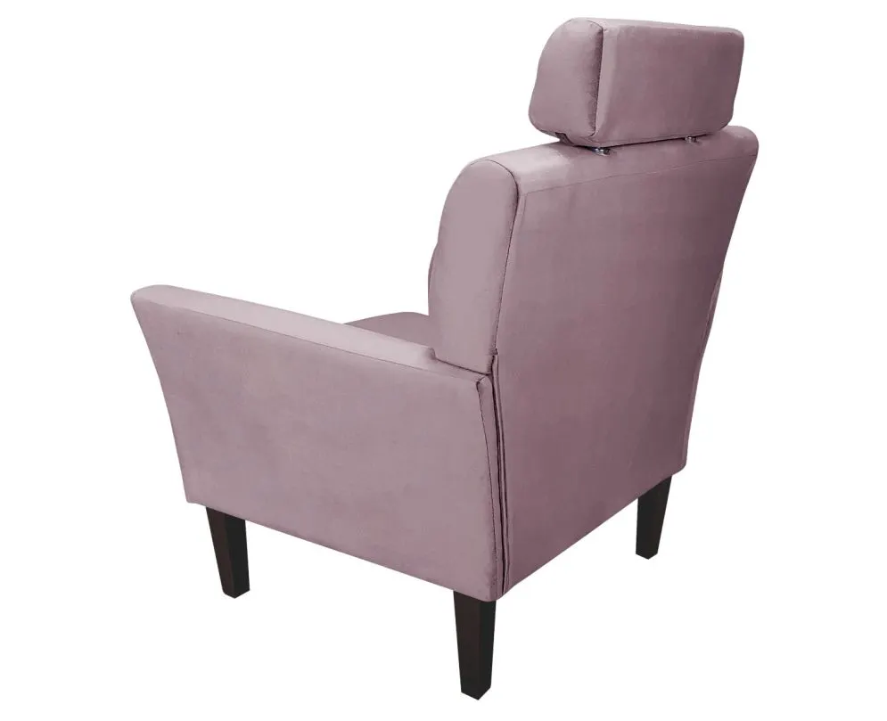 Fotel PIRO MG VELVET jasnoróżowy tapicerowany aksamitem | MIRAT. styl GLAMOUR