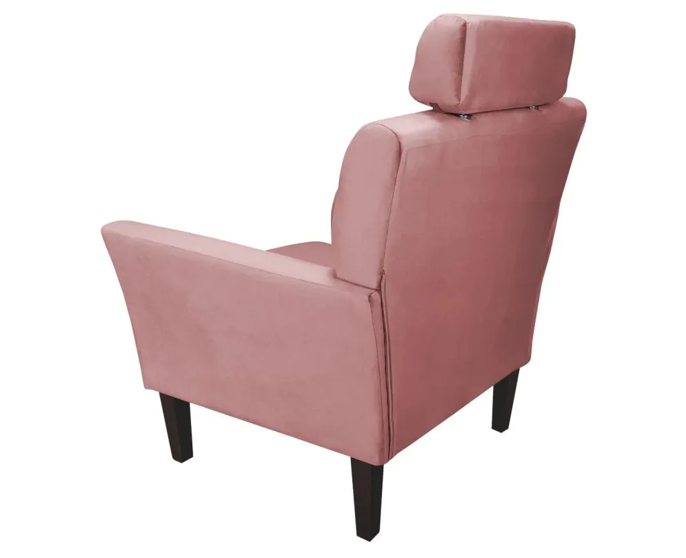 Fotel PIRO MG VELVET różowy tapicerowany aksamitem | MIRAT. styl GLAMOUR