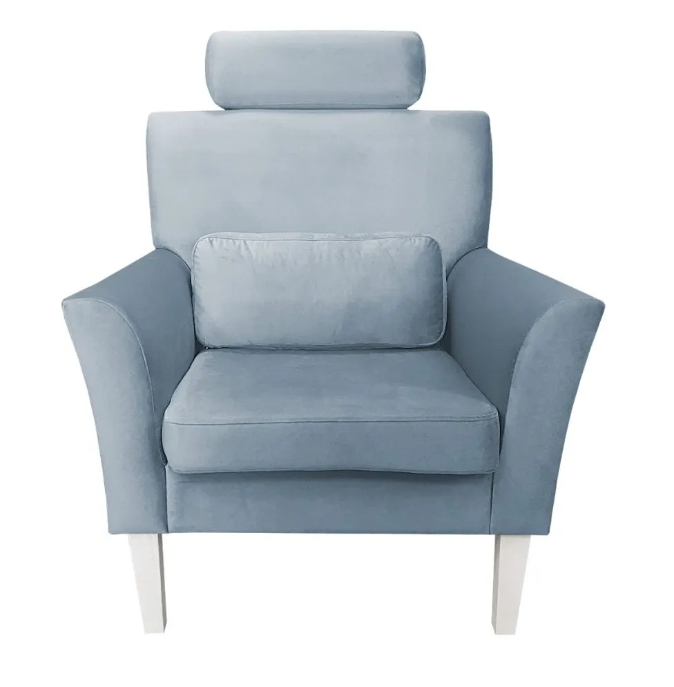 Fotel PIRO BL VELVET szary tapicerowany aksamitem | MIRAT. styl GLAMOUR