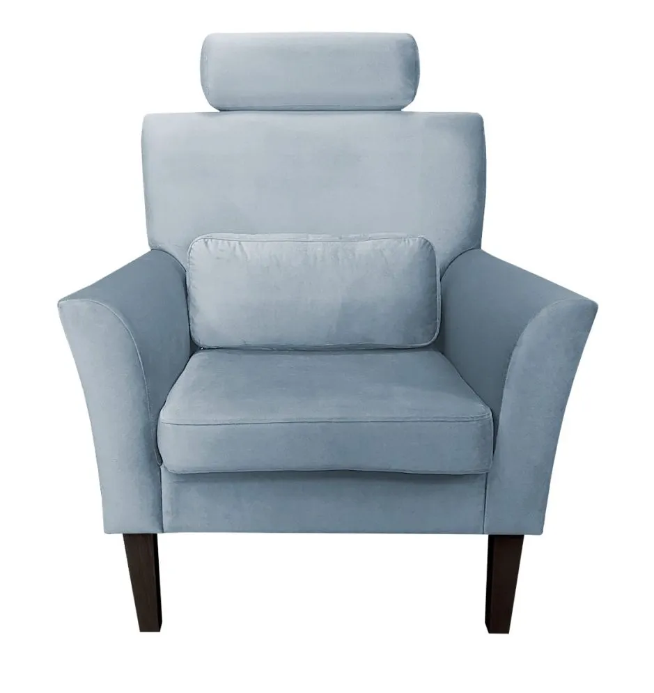 Fotel PIRO BL VELVET szary tapicerowany aksamitem | MIRAT. styl GLAMOUR