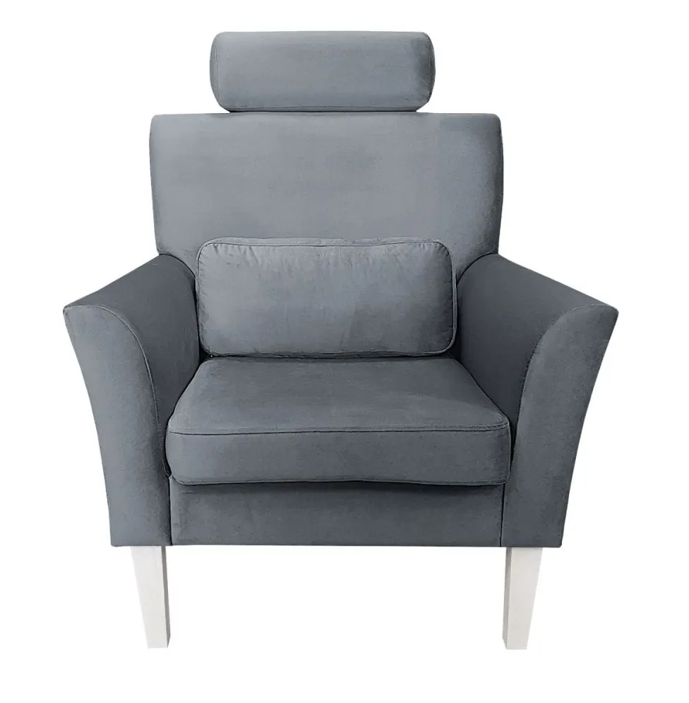 Fotel PIRO BL VELVET ciemnoszary tapicerowany aksamitem | MIRAT. styl GLAMOUR