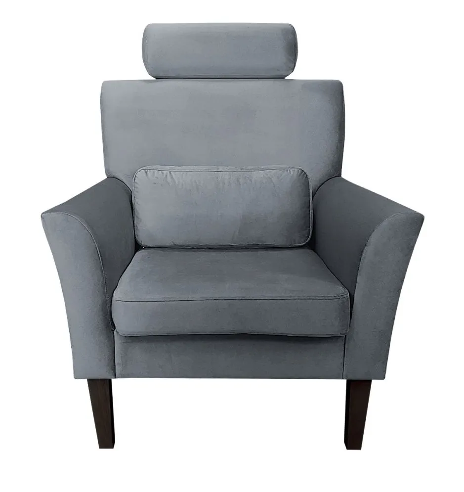 Fotel PIRO BL VELVET ciemnoszary tapicerowany aksamitem | MIRAT. styl GLAMOUR