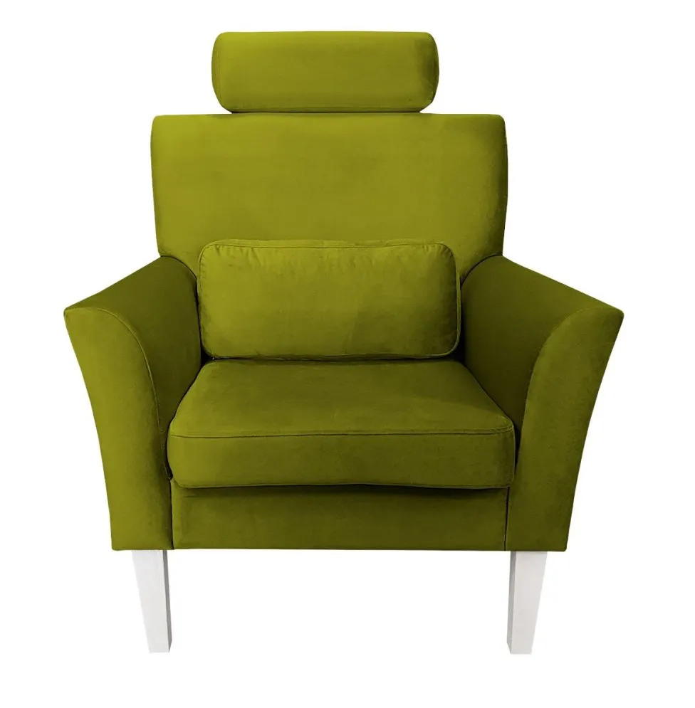 Fotel PIRO BL VELVET oliwkowy tapicerowany aksamitem | MIRAT. styl GLAMOUR