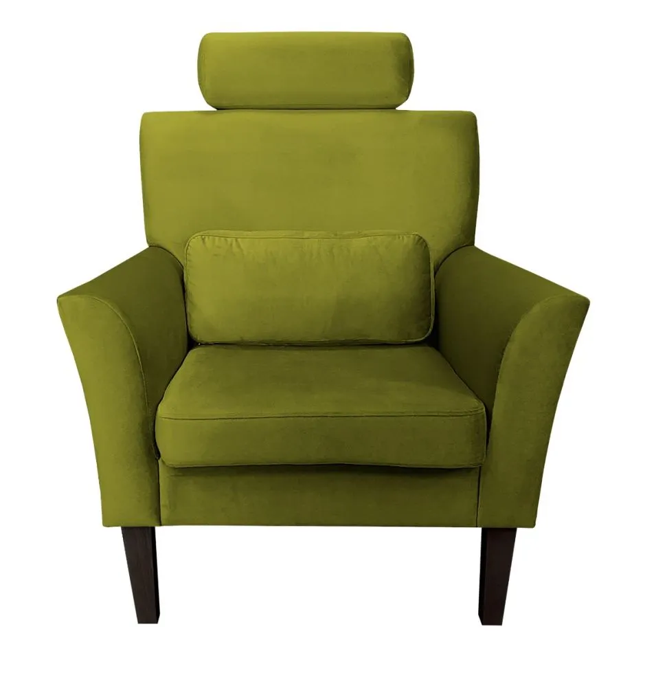 Fotel PIRO BL VELVET oliwkowy tapicerowany aksamitem | MIRAT. styl GLAMOUR
