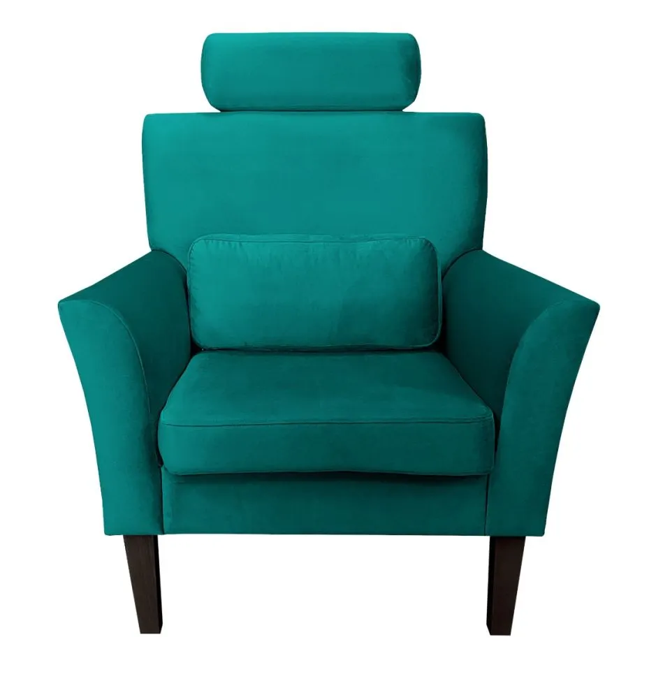 Fotel PIRO MG VELVET morski tapicerowany aksamitem | MIRAT. styl GLAMOUR