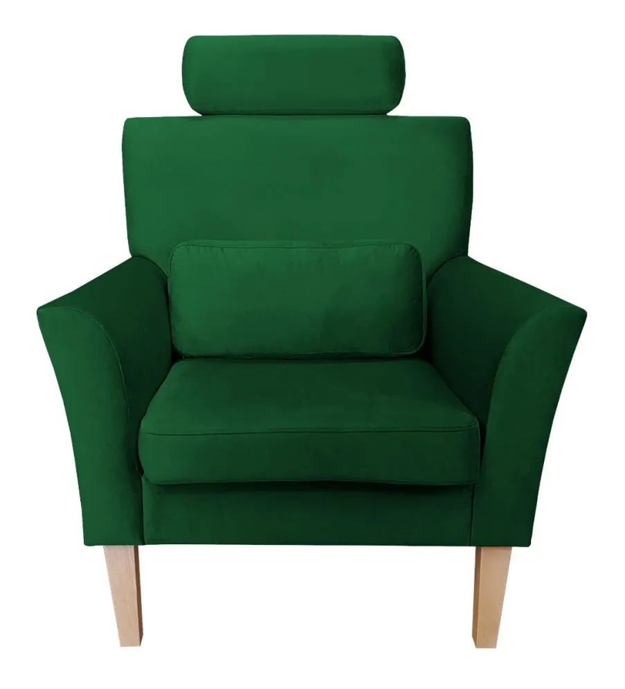 Fotel PIRO MG VELVET zielony tapicerowany aksamitem | MIRAT. styl GLAMOUR