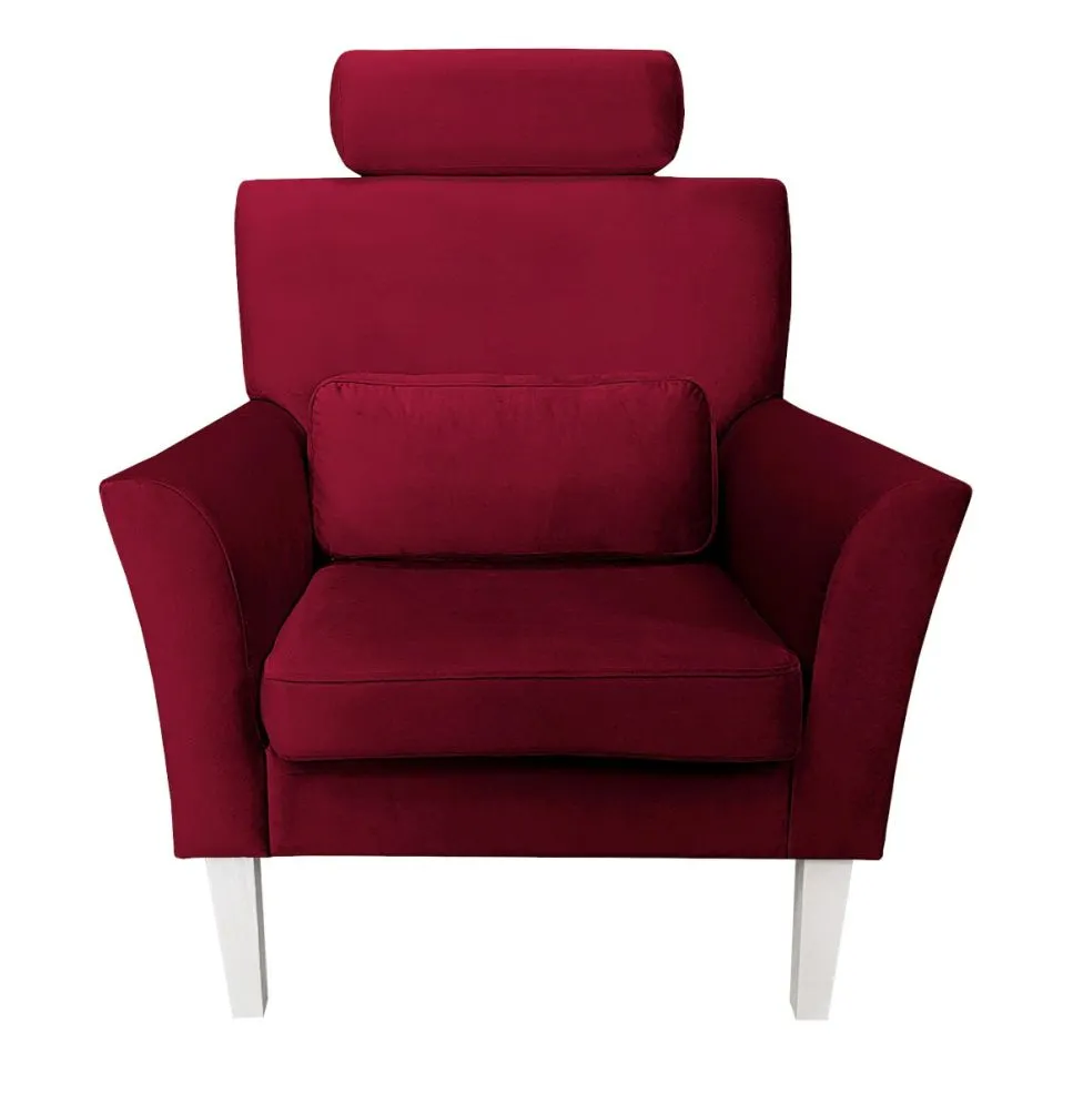 Fotel PIRO MG VELVET bordowy tapicerowany aksamitem | MIRAT. styl GLAMOUR