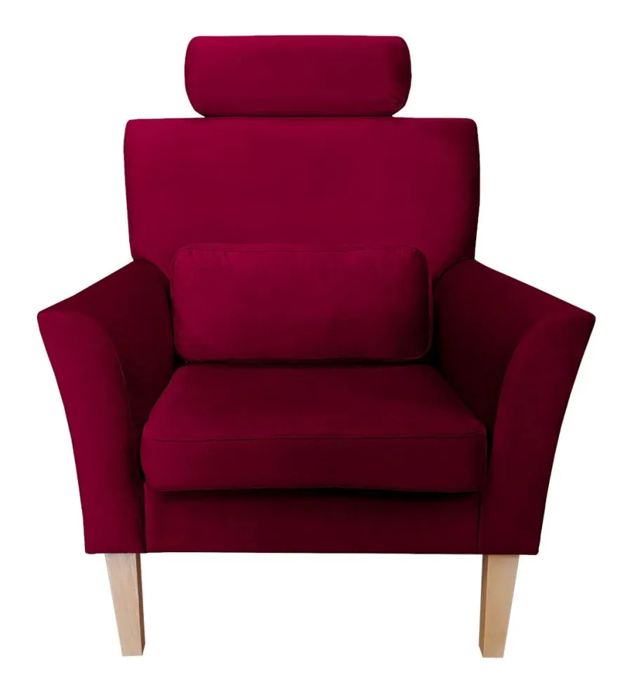 Fotel PIRO MG VELVET bordowy tapicerowany aksamitem | MIRAT. styl GLAMOUR