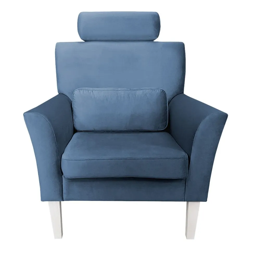 Fotel PIRO MG VELVET ciemnoniebieski tapicerowany aksamitem | MIRAT. styl GLAMOUR