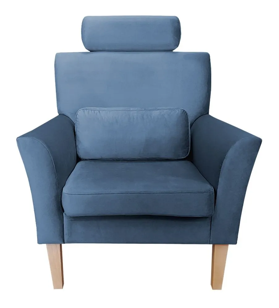 Fotel PIRO MG VELVET ciemnoniebieski tapicerowany aksamitem | MIRAT. styl GLAMOUR