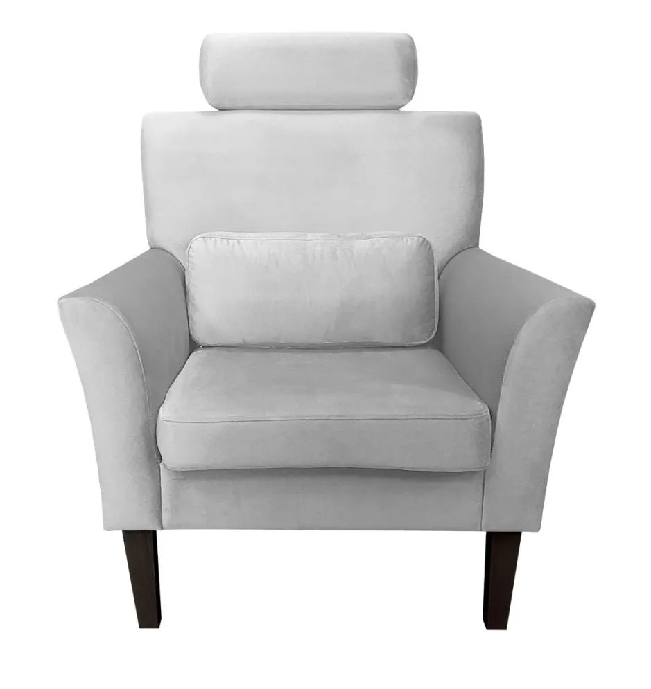 Fotel PIRO MG VELVET jasnoszary tapicerowany aksamitem | MIRAT. styl GLAMOUR