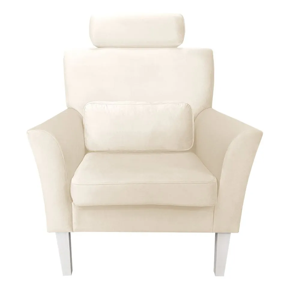 Fotel PIRO MG VELVET ecru tapicerowany aksamitem | MIRAT. styl GLAMOUR