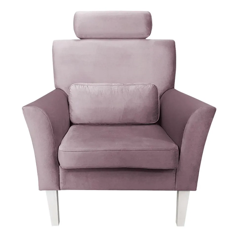 Fotel PIRO MG VELVET jasnoróżowy tapicerowany aksamitem | MIRAT. styl GLAMOUR