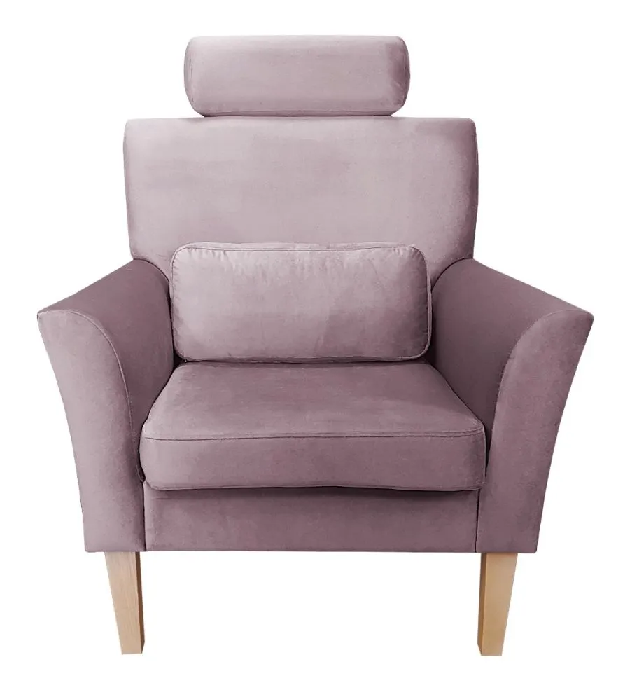 Fotel PIRO MG VELVET jasnoróżowy tapicerowany aksamitem | MIRAT. styl GLAMOUR