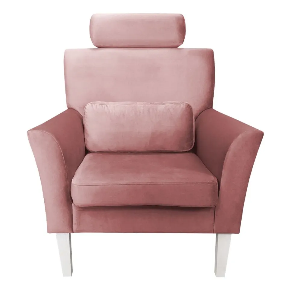 Fotel PIRO MG VELVET różowy tapicerowany aksamitem | MIRAT. styl GLAMOUR