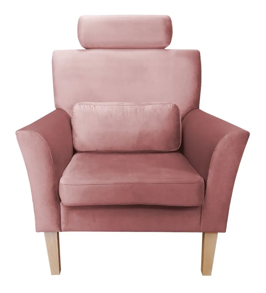 Fotel PIRO MG VELVET różowy tapicerowany aksamitem | MIRAT. styl GLAMOUR