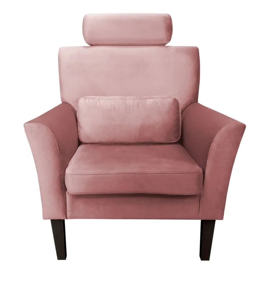 Fotel PIRO MG VELVET różowy tapicerowany aksamitem | MIRAT. styl GLAMOUR