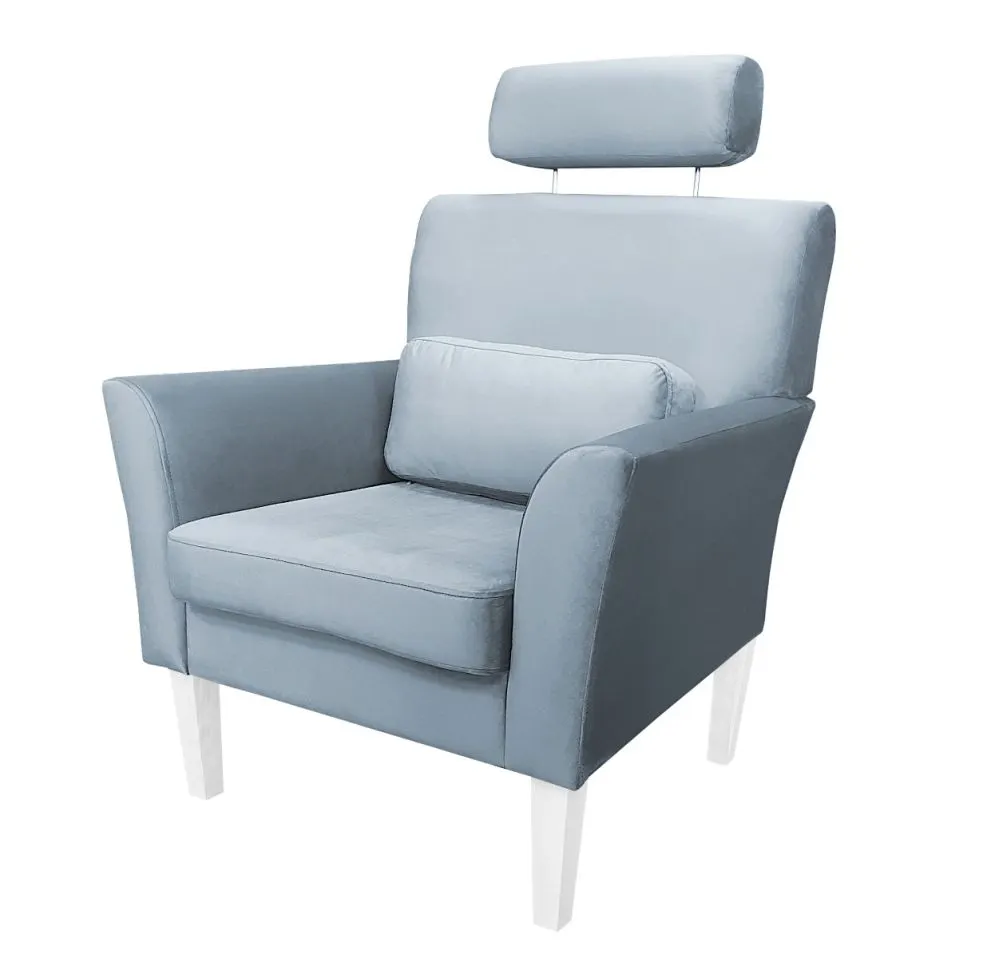 Fotel PIRO BL VELVET szary tapicerowany aksamitem | MIRAT. styl GLAMOUR