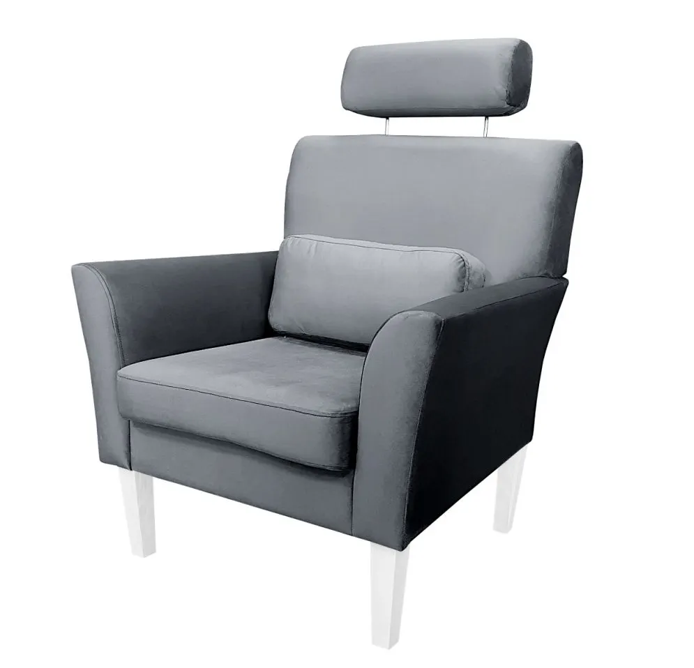 Fotel PIRO BL VELVET ciemnoszary tapicerowany aksamitem | MIRAT. styl GLAMOUR