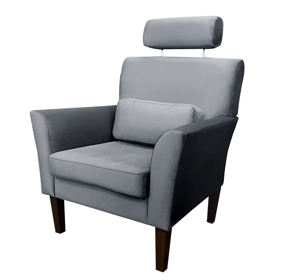 Fotel PIRO BL VELVET ciemnoszary tapicerowany aksamitem | MIRAT. styl GLAMOUR