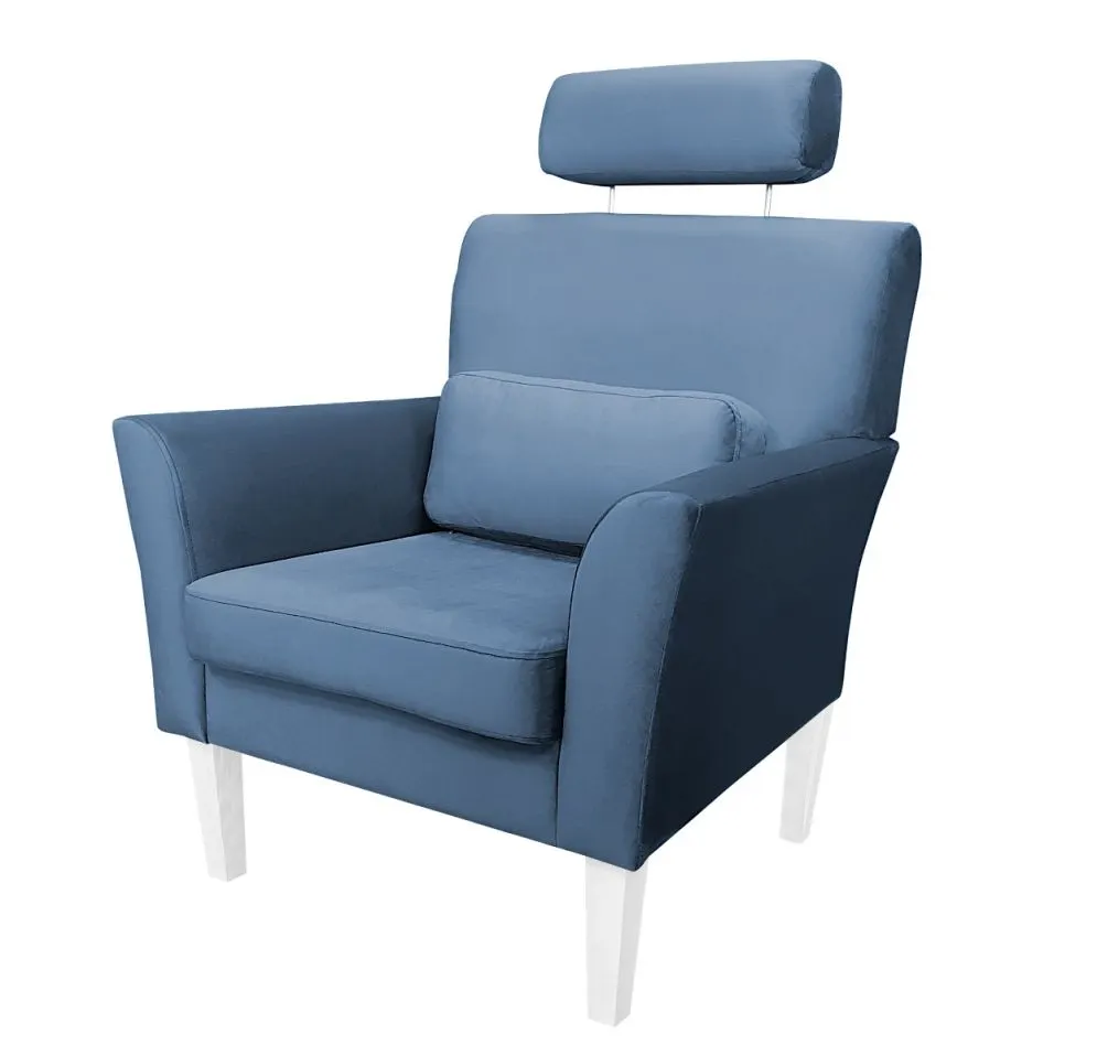 Fotel PIRO MG VELVET ciemnoniebieski tapicerowany aksamitem | MIRAT. styl GLAMOUR
