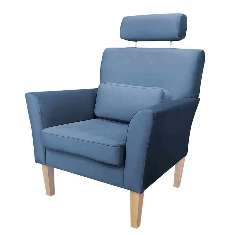 Fotel PIRO MG VELVET ciemnoniebieski tapicerowany aksamitem | MIRAT. styl GLAMOUR