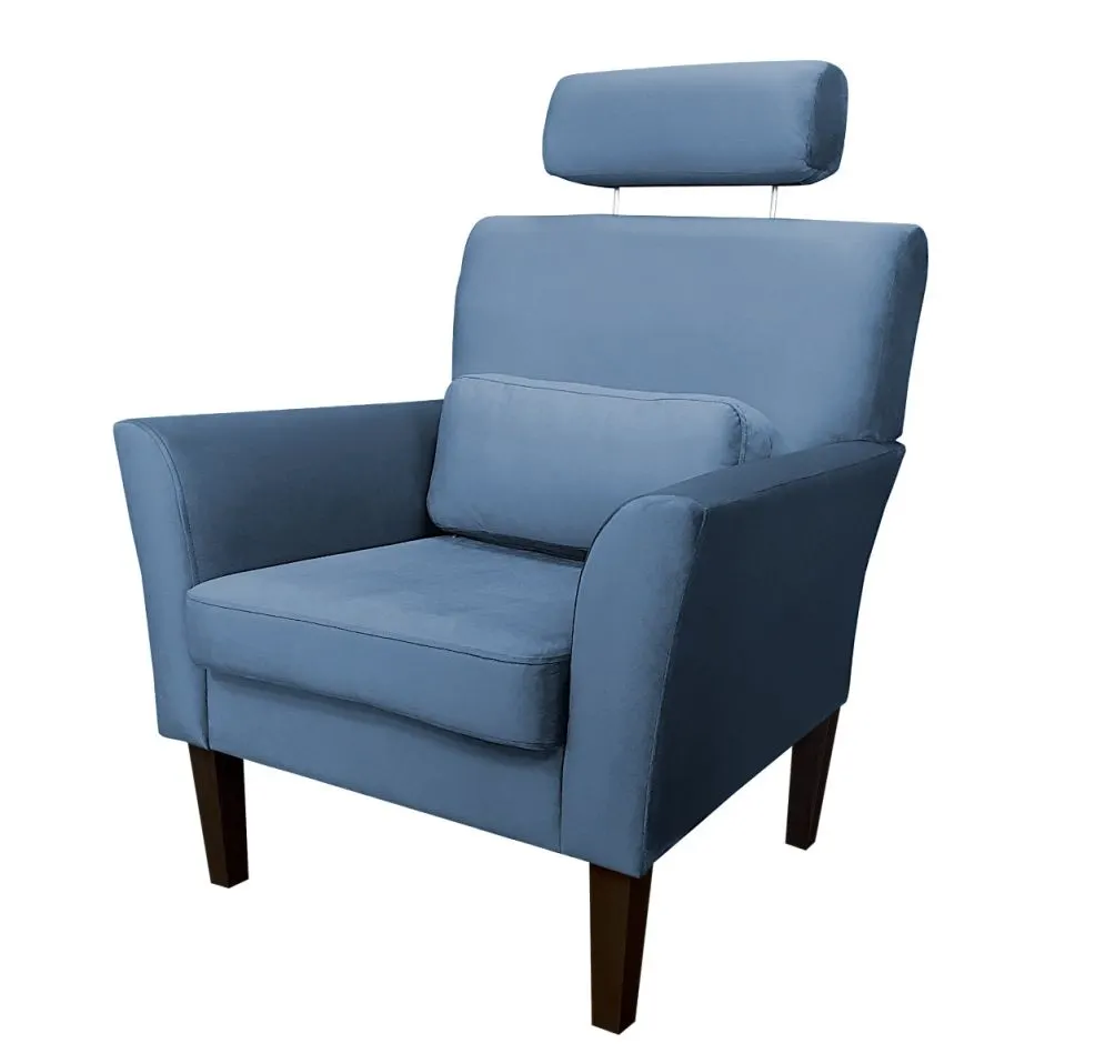 Fotel PIRO MG VELVET ciemnoniebieski tapicerowany aksamitem | MIRAT. styl GLAMOUR