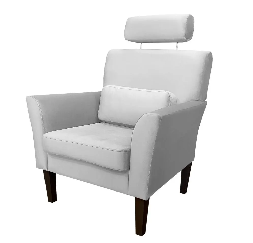 Fotel PIRO MG VELVET jasnoszary tapicerowany aksamitem | MIRAT. styl GLAMOUR