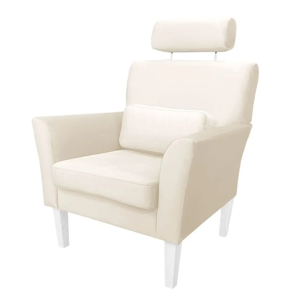 Fotel PIRO MG VELVET ecru tapicerowany aksamitem | MIRAT. styl GLAMOUR