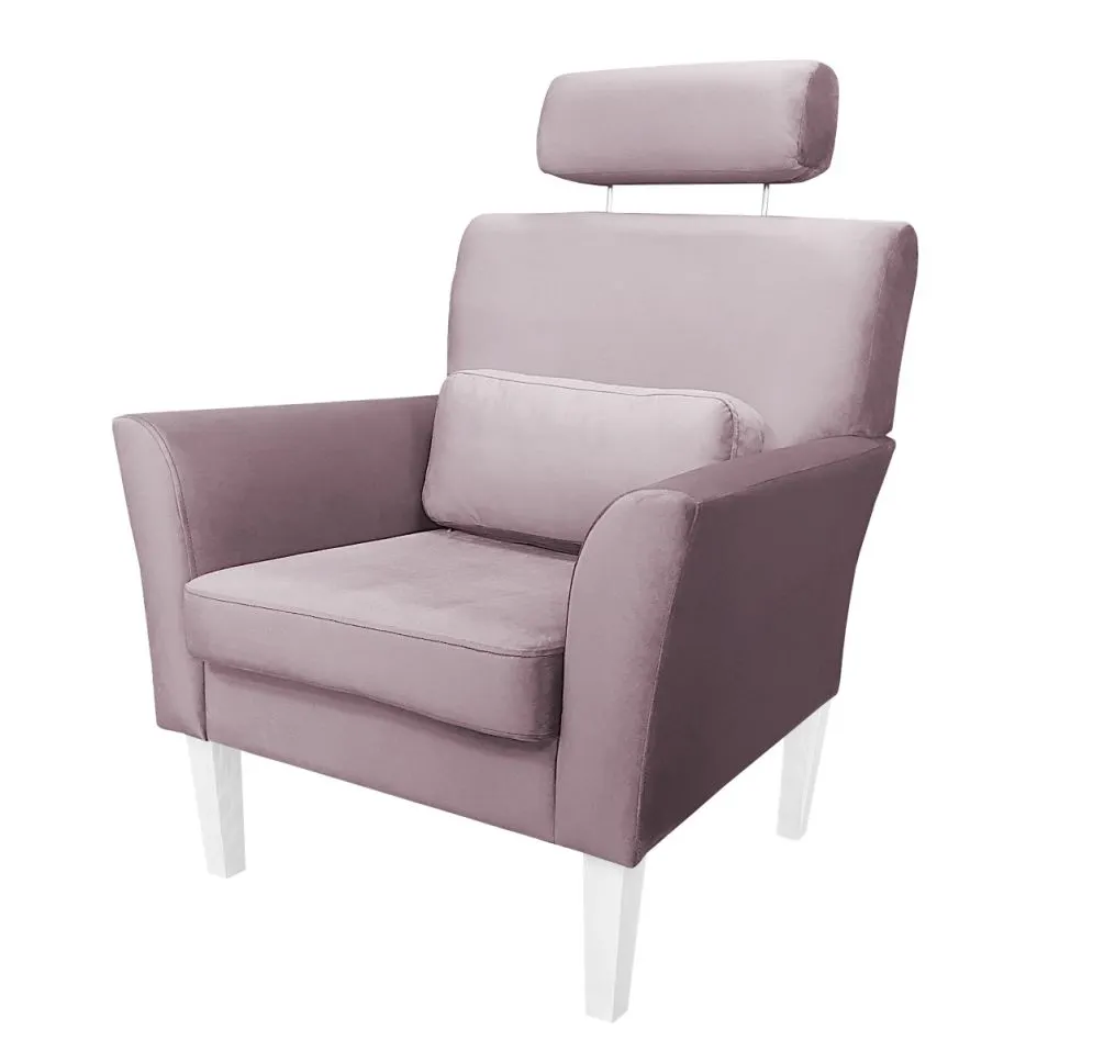 Fotel PIRO MG VELVET jasnoróżowy tapicerowany aksamitem | MIRAT. styl GLAMOUR