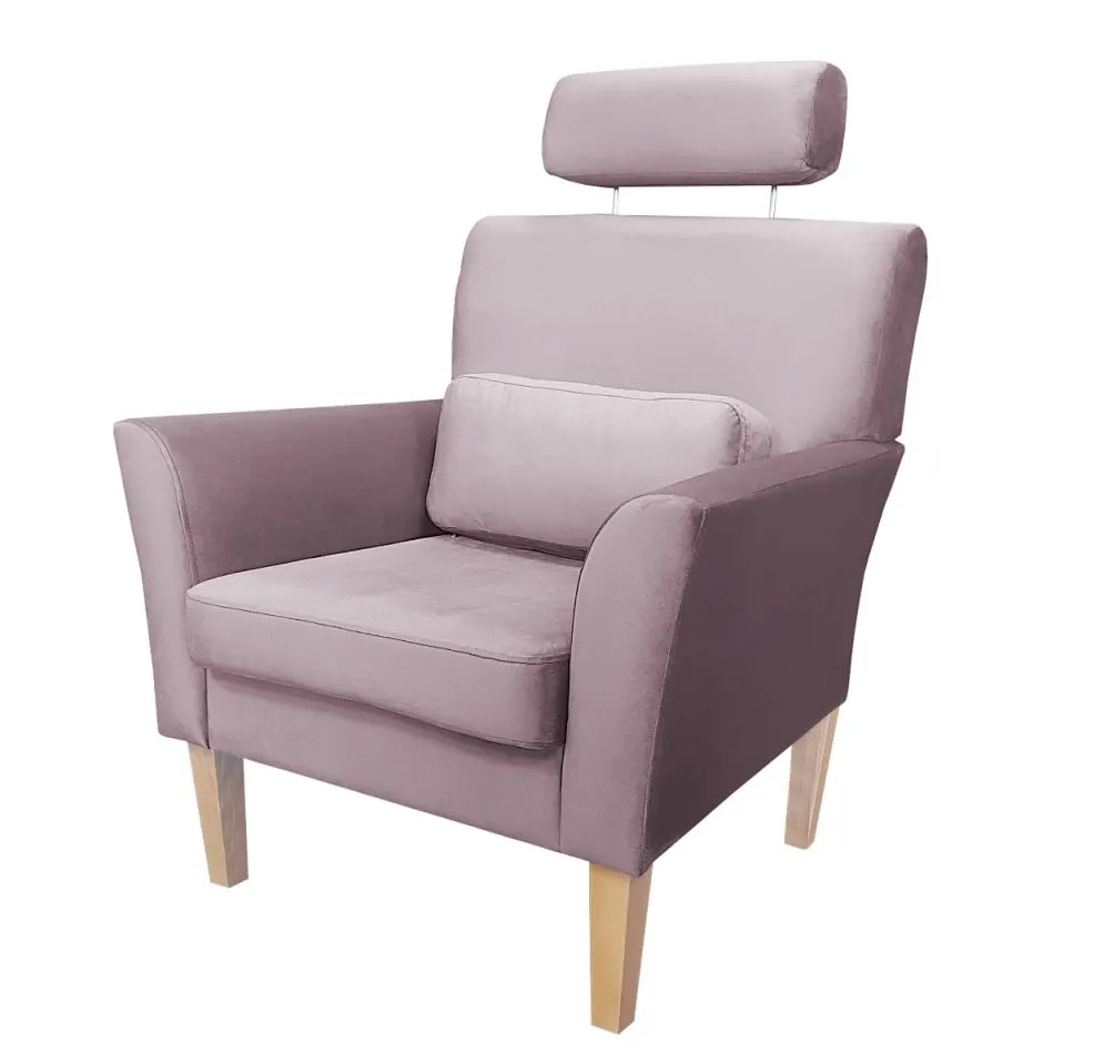 Fotel PIRO MG VELVET jasnoróżowy tapicerowany aksamitem | MIRAT. styl GLAMOUR
