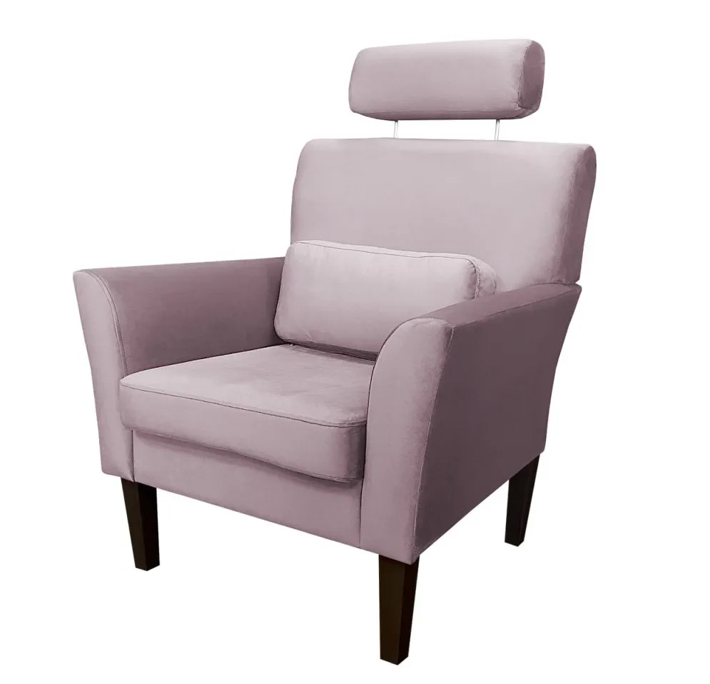 Fotel PIRO MG VELVET jasnoróżowy tapicerowany aksamitem | MIRAT. styl GLAMOUR