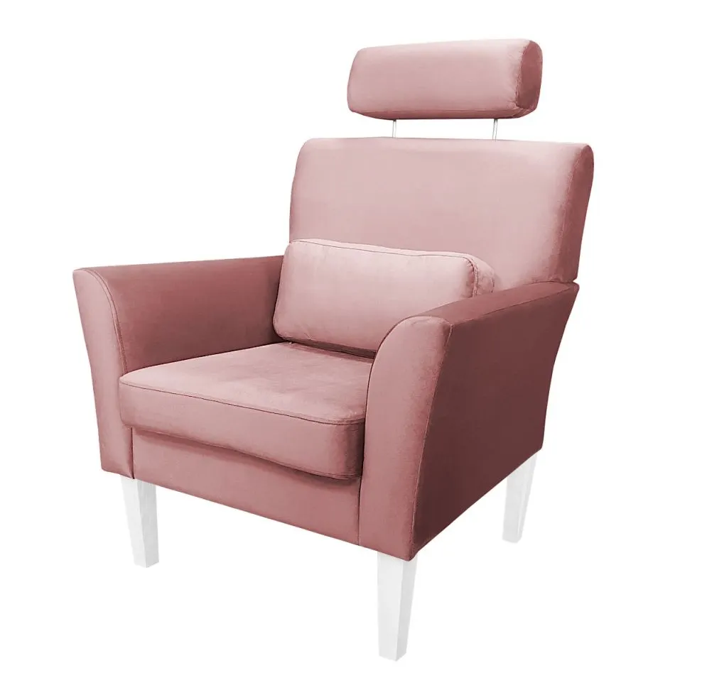 Fotel PIRO MG VELVET różowy tapicerowany aksamitem | MIRAT. styl GLAMOUR