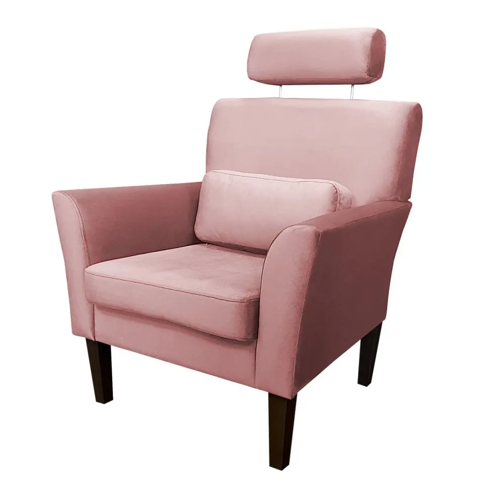 Fotel PIRO MG VELVET różowy tapicerowany aksamitem | MIRAT. styl GLAMOUR