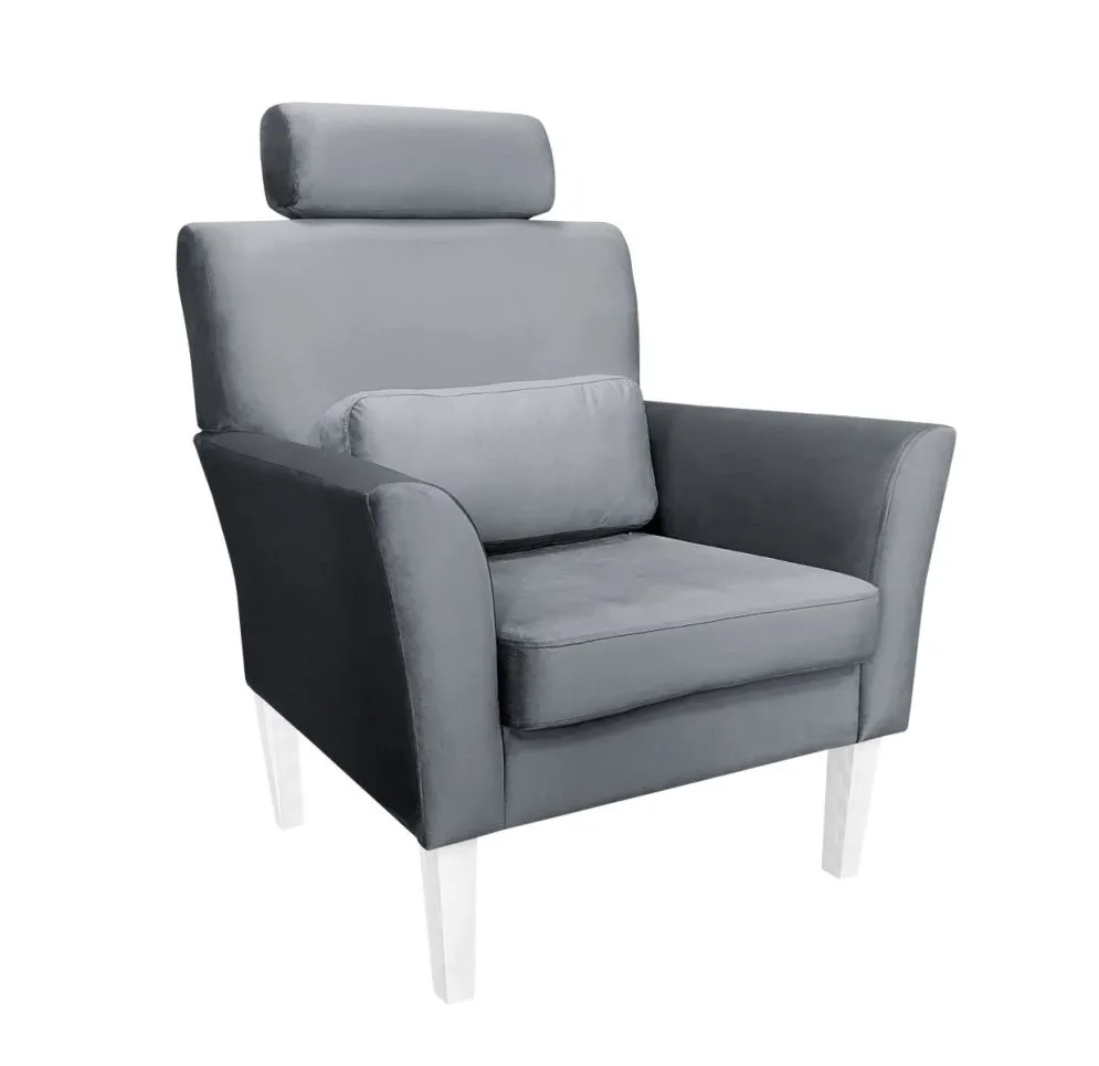 Fotel PIRO BL VELVET ciemnoszary tapicerowany aksamitem | MIRAT. styl GLAMOUR