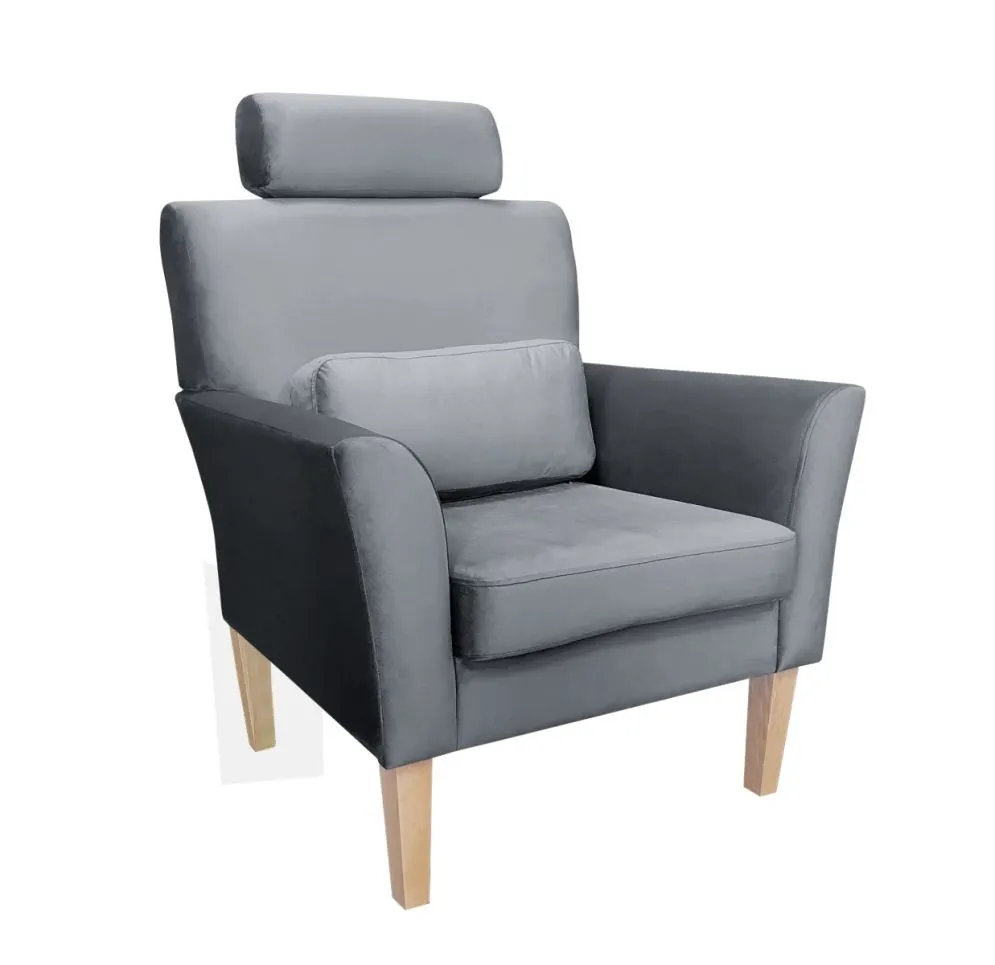 Fotel PIRO BL VELVET ciemnoszary tapicerowany aksamitem | MIRAT. styl GLAMOUR