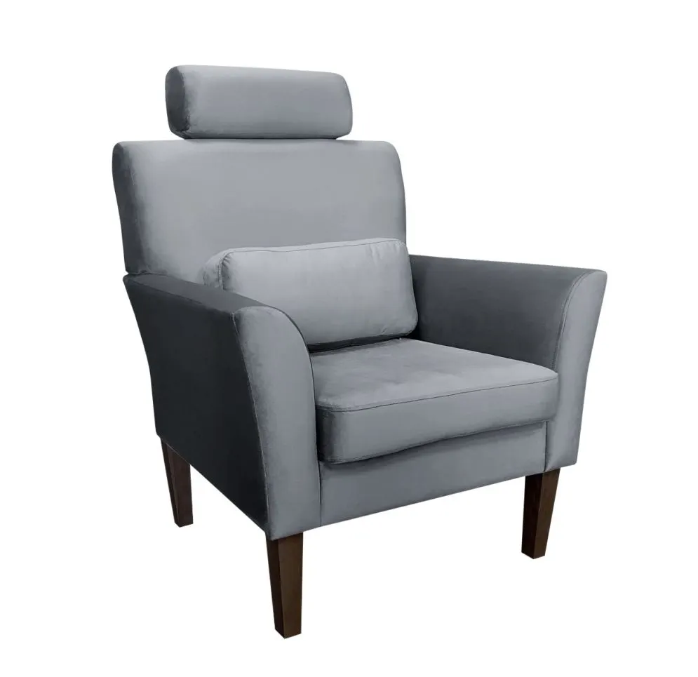 Fotel PIRO BL VELVET ciemnoszary tapicerowany aksamitem | MIRAT. styl GLAMOUR