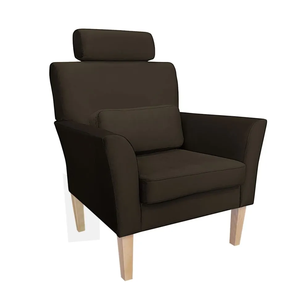 Fotel PIRO MG VELVET brązowy tapicerowany aksamitem | MIRAT. styl GLAMOUR