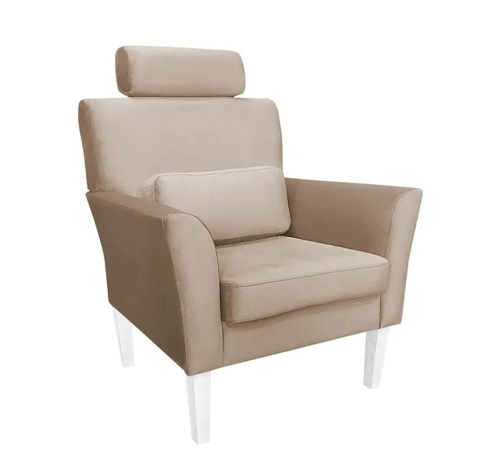 Fotel PIRO MG VELVET szary tapicerowany aksamitem | MIRAT. styl GLAMOUR