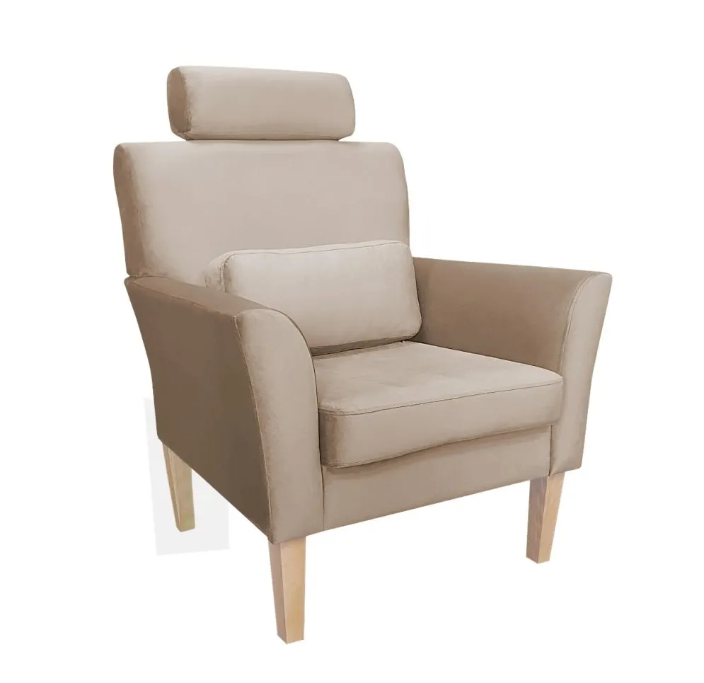 Fotel PIRO MG VELVET szary tapicerowany aksamitem | MIRAT. styl GLAMOUR