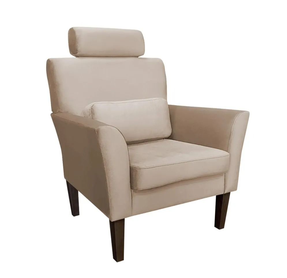 Fotel PIRO MG VELVET szary tapicerowany aksamitem | MIRAT. styl GLAMOUR