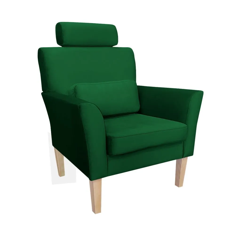 Fotel PIRO MG VELVET zielony tapicerowany aksamitem | MIRAT. styl GLAMOUR