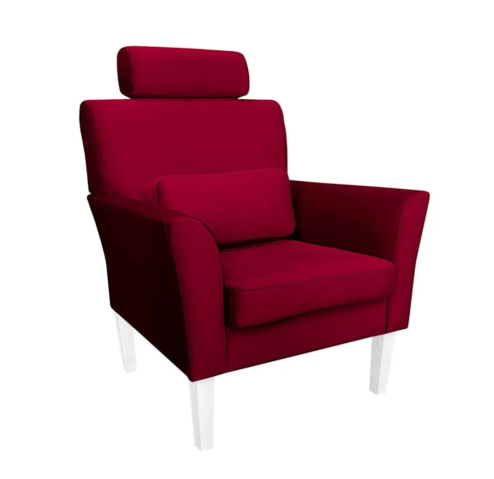Fotel PIRO MG VELVET bordowy tapicerowany aksamitem | MIRAT. styl GLAMOUR