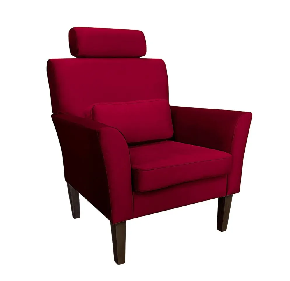 Fotel PIRO MG VELVET bordowy tapicerowany aksamitem | MIRAT. styl GLAMOUR