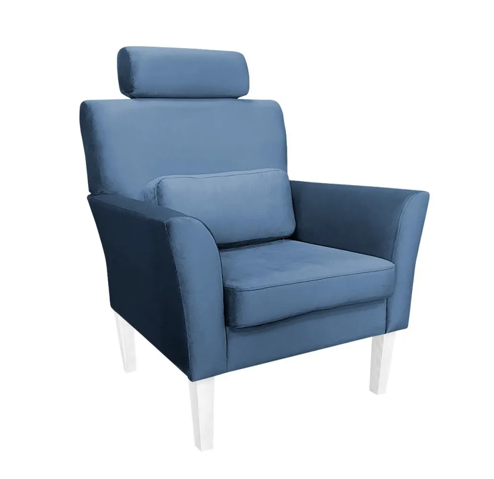 Fotel PIRO MG VELVET ciemnoniebieski tapicerowany aksamitem | MIRAT. styl GLAMOUR