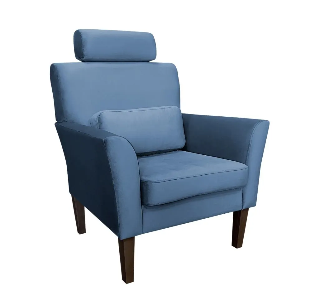 Fotel PIRO MG VELVET ciemnoniebieski tapicerowany aksamitem | MIRAT. styl GLAMOUR