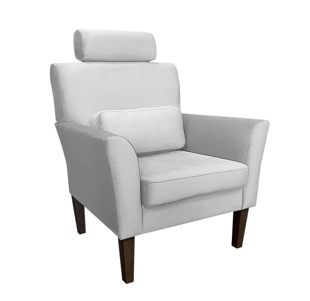 Fotel PIRO MG VELVET jasnoszary tapicerowany aksamitem | MIRAT. styl GLAMOUR