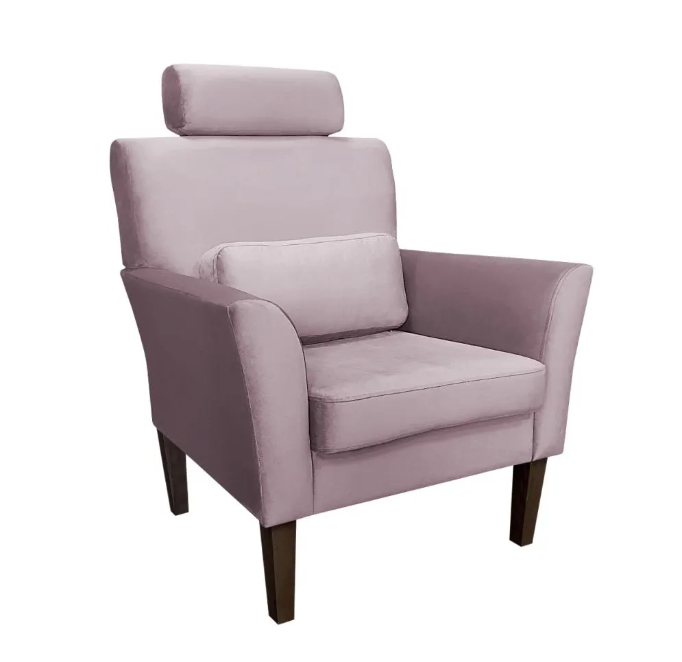 Fotel PIRO MG VELVET jasnoróżowy tapicerowany aksamitem | MIRAT. styl GLAMOUR