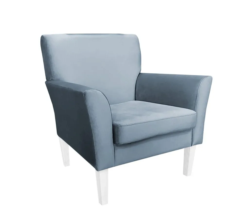 Fotel PIRO BL VELVET szary tapicerowany aksamitem | MIRAT. styl GLAMOUR