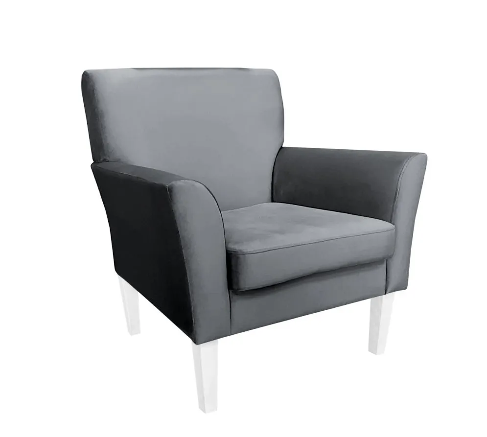 Fotel PIRO BL VELVET ciemnoszary tapicerowany aksamitem | MIRAT. styl GLAMOUR